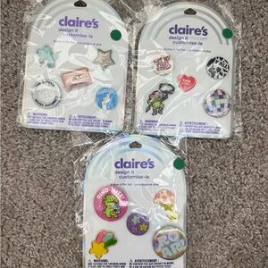 Cute Buttons and  Pin Set of 3 Pack